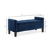 Upholstered Tufted Button Storage Bench with nails trim,Entryway Living Room Soft Padded Seat with Armrest,Bed Bench -Navy