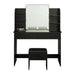 Modern Dressing table with 2 Drawers, 4 open shelves Rectangular Makeup Table with Mirror, 10-lamp bulb,,42.52*15.75* 52.76inch,for Bedroom, Black