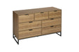 Modern 7 Drawer Dresser Wood Cabinet (Walnut)