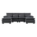 Modern U-shaped Sectional Sofa with Waist Pillows, Sleeper Couch with Chaise Lounge,6-seat Upholstered Symmetrical Sofa