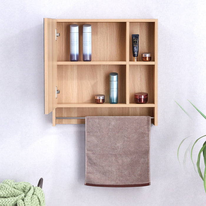 Bathroom Mirror Cabinet Wall Mounted,Medicine Cabinet,Over The Toilet Storage Cabinet with Shelves and Towel Rack - DTYStore