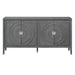 Retro Sideboard Door with Circular Groove Design and Round Metal Door Handle for Entrance, Dining Room, Living Room - DTYStore