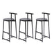 27''H Barstool Set of 3 Wooden Round Bar Stools with Footrest Modern Kitchen Chairs for Counter (Black & Black) - DTYStore