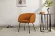 039-Set of 1 Boucle Fabric Dining Chair With Black Metal Legs,Ginger - DTYStore