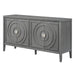 Retro Sideboard Door with Circular Groove Design and Round Metal Door Handle for Entrance, Dining Room, Living Room - DTYStore