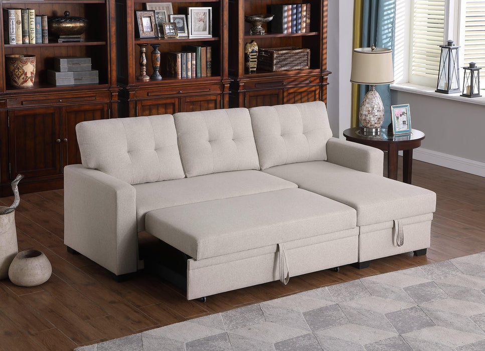 Upholstered Pull Out Sectional Sofa with Chaise for Comfortable Living Spaces