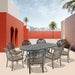(Cushions In Random Colors)9-Piece Set Of Cast Aluminum Patio Furniture With Cushions - DTYStore