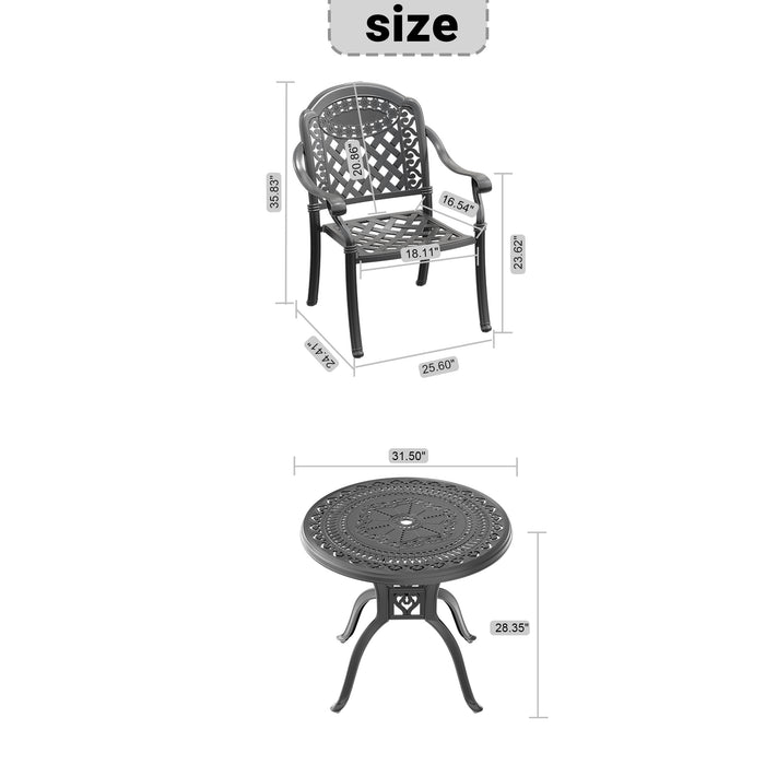 (Cushions In Random Colors)5-Piece Set Of Cast Aluminum Patio Furniture With Cushions - DTYStore