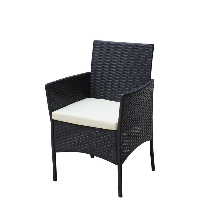 4 PC Rattan Patio Furniture Set Outdoor Patio Cushioned Seat Wicker Sofa (Beige Cushion) - DTYStore