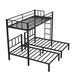 Twin over Twin & Twin Bunk Beds for 3, Twin XL over Twin & Twin Bunk Bed Metal Triple Bunk Bed, Black