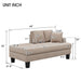 64" Deep Tufted Upholstered Textured Fabric Chaise Lounge,Toss Pillow included,Living room Bedroom Use,Warm Grey