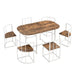 Modern 7-Piece Dining Table Set with Faux Marble Compact Kitchen Table Set for 6