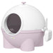 Hooded Cat Litter Box, Large Kitty Litter Pan with Lid, Scoop, Leaking Sand Pedal, Top Handle, Light Pink