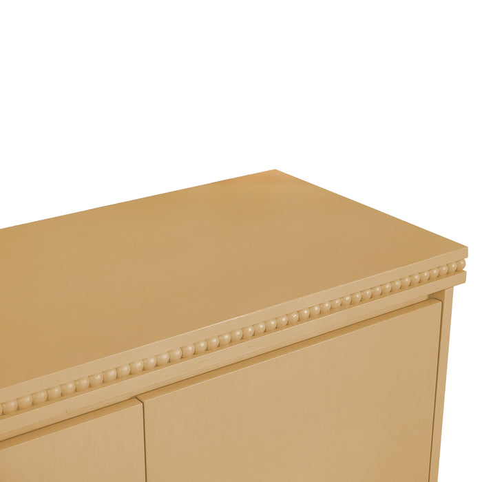 Classic Wooden Sideboard with Beaded Trim – Elegant Storage Cabinet for Dining or Living Room - DTYStore
