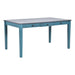 Mid-Century 6-Piece Wood Dining Table Set, Kitchen Table Set with Drawer, Upholstered Chairs and Bench, Antique Blue