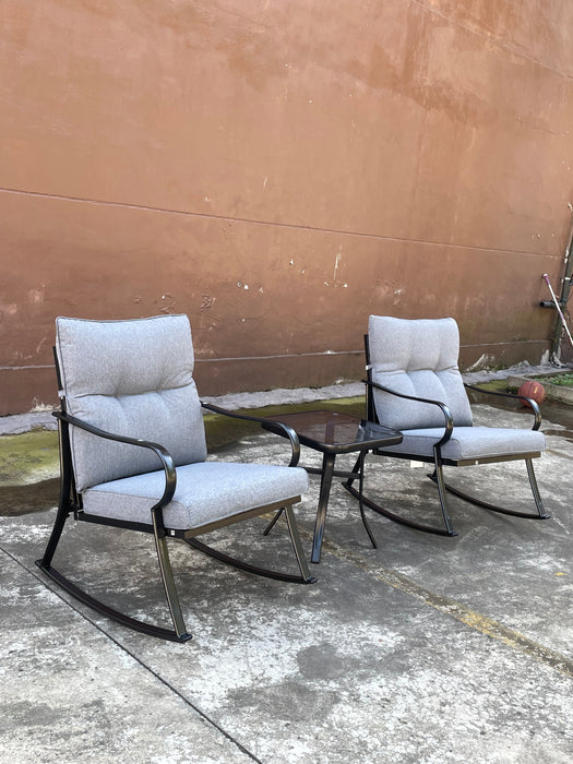 ROCKER SET CHAIR AND TEAPOY Medium grey - DTYStore