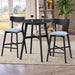 Wooden Bar Chairs Set of 2, Modern Soft Upholstered Kitchen Island Chairs, Counter Height Stool with Backrest,Wooden Frame Chairs with Footrest for Pub,Living Room,Restaurant,Black - DTYStore