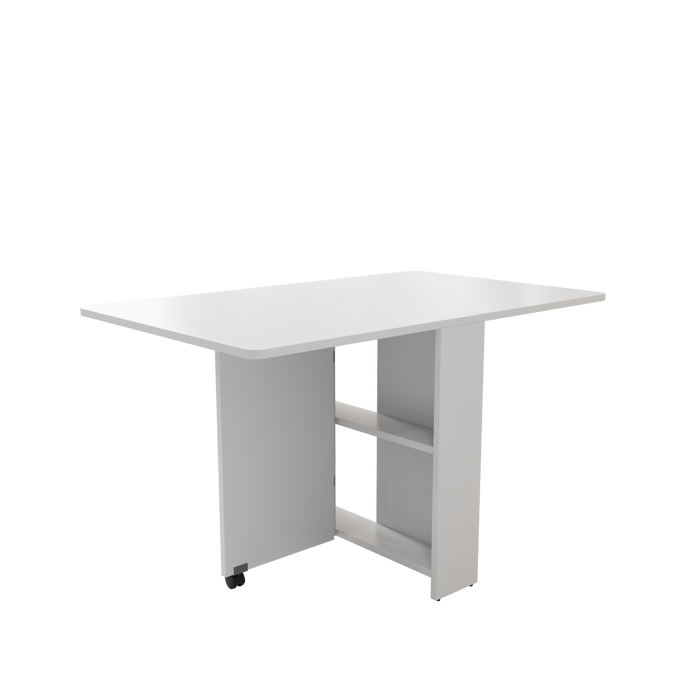 Fully unfolded 51.18 inches white foldable table, suitable for small family table or display table convenient, home simple long table, simple and lightweight - DTYStore