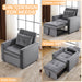 Convertible Sleeper Sofa Chair Bed with Pillow & Pocket, 3-in-1 Sofa Bed Sleeper Chair in Modern Velvet Fabric for Living Room, Bedroom, Study, Apartment, Gray - DTYStore