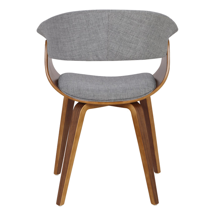 Vintage Mod Mid-Century Modern Dining/accent Chair in Walnut Wood and Light Grey Fabric by LumiSource - Set of 2 - DTYStore