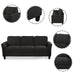 Living Room Furniture Loveseat Sofa and 3-seat sofa (Black)