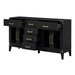 6-drawer and 2-Cabinet Retro Sideboard with Extra Large Storage Space and Gold Handles