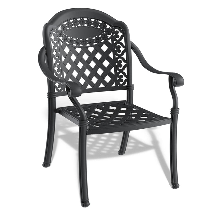 (Cushions In Random Colors)5-Piece Set Of Cast Aluminum Patio Furniture With Cushions - DTYStore