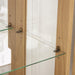 2 Doors Curio Cabinet with Tempered Glass Doors and Mirrored Back Panel, Lighted Display Cabinet for Home and Office