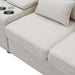 Modern Upholstered Sofa with Console, Cupholders, USB Ports, and 4 Pillows for Living Room - DTYStore