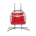 2 Person Outdoor Rattan Hanging Chair Patio Wicker Egg Chair - DTYStore