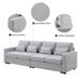 Modern Linen Fabric Sofa with Armrest Pockets and Pillows, Minimalist Style Couch