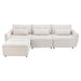 113.3" Convertible Sectional Sofa Couch 3-Seat L-Shaped with Movable Ottoman and USB