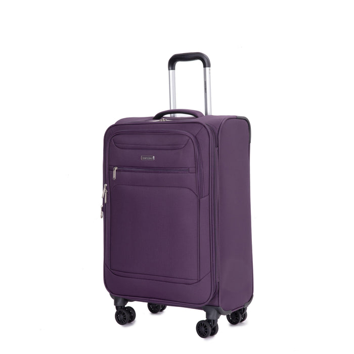 3-Piece Set Softshell Suitcase Spinner Wheels Terylene Polyester Luggage Sets Carry On