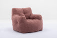 010-Soft Teddy Fabric Tufted Foam Bean Bag Chair With Teddy Fabric Coffee