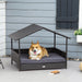 Wicker Dog House Outdoor with Canopy, Rattan Dog Bed with Water-resistant Cushion, for Small and Medium Dogs, Gray - DTYStore
