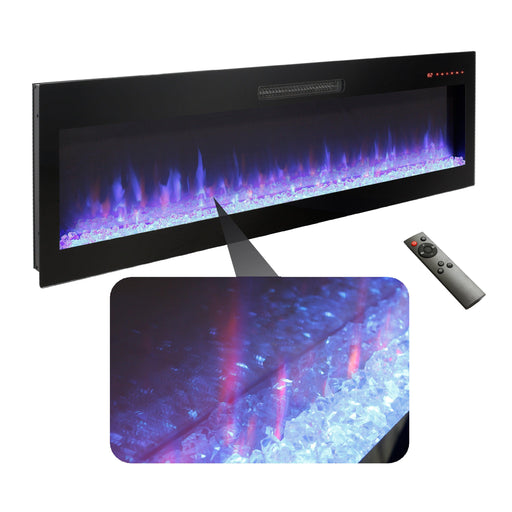 50 Inch Electric Fireplace, Recessed and Wall Mounted Fireplace - DTYStore