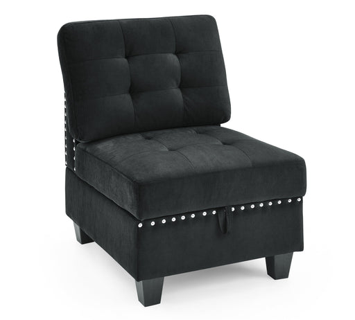 Single Chair for Modular Sectional,Black Velvet (26.5"x31.5"x36") - DTYStore