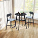 Wooden Bar Chairs Set of 2, Modern Soft Upholstered Kitchen Island Chairs, Counter Height Stool with Backrest,Wooden Frame Chairs with Footrest for Pub,Living Room,Restaurant,Black - DTYStore