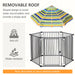 48" x 41" Heavy-Duty Metal Dog Playpen, Outdoor Pet Cage Kennel, Puppy Exercise Fence Barrier with Weather-Resistant Polyester Roof, Locking Door, & Metal Frame - DTYStore