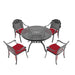 (Cushions In Random Colors)5-Piece Set Of Cast Aluminum Patio Furniture With Cushions - DTYStore