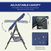 Outsunny 3-Seat Outdoor Patio Swing Chair with Removable Cushion, Steel Frame Stand and Adjustable Tilt Canopy for Patio, Garden, Poolside, Balcony, Backyard, Dark Blue - DTYStore