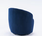 Teddy Fabric Swivel Accent Armchair Barrel Chair With Black Powder Coating Metal Ring,Dark Blue