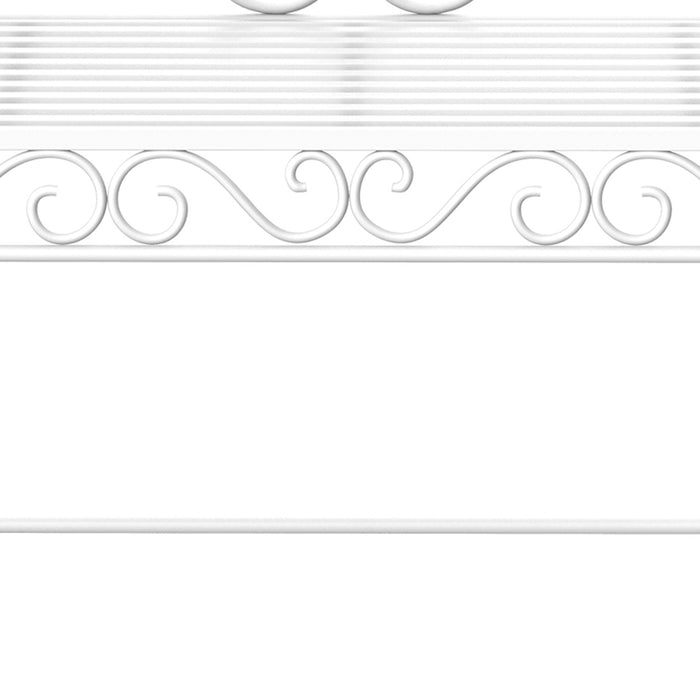 Outsunny 43' Garden Bench, Outdoor Patio Bench with Armrests, Metal Porch Bench for Backyard, Poolside, Lawn, Cream White - DTYStore