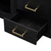 6-drawer and 2-Cabinet Retro Sideboard with Extra Large Storage Space and Gold Handles