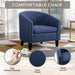 COOLMORE Barrel Chairs with Soft Padded Armrest, Club Chairs with nailheads and solid wood legs for Living Room Bedroom Waiting Room (Navy linen)