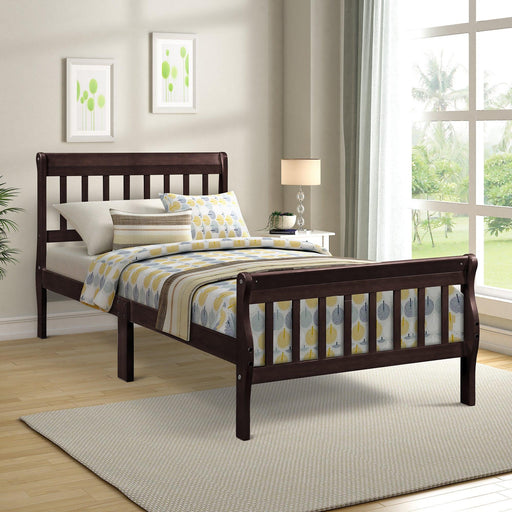 Wood Platform Bed Twin Bed Frame Panel Bed Mattress Foundation Sleigh Bed with Headboard/Footboard/Wood Slat Support - DTYStore