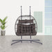 2 Person Outdoor Rattan Hanging Chair Patio Wicker Egg Chair - DTYStore