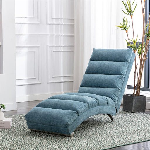 Linen Massage Chaise Lounge Indoor with Remote Control,Ergonomic Electric Massage Long Lounger with 5 Modes for Office, Living Room,Bedroom (Blue) - DTYStore