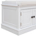 Storage Bench with 4 Doors and Adjustable Shelves, Shoe Bench with Removable Cushion for Living Room, Entryway