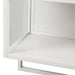 23.62"Glass Doors Modern Two-door Wall Cabinet with Featuring Two-tier Enclosed Storage, an Open Shelf, and Towel Rack, for Entryway Living Room Bathroom Dining Room